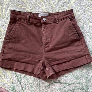 Everlane Brown high waist cotton shorts 8